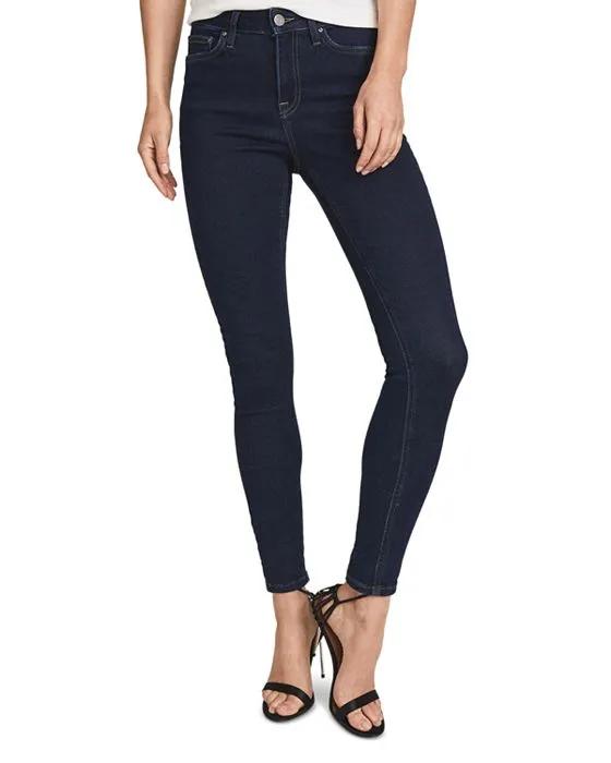 Petites Lux High Rise Cropped Skinny Jeans in Indigo