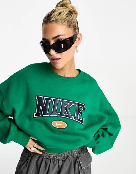 Phoenix Fleece Retro sweatshirt in malachite green Exclusive at ASOS