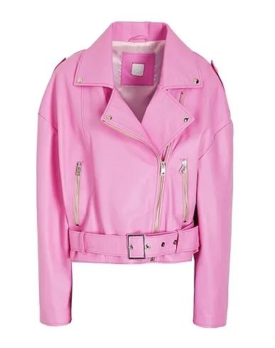 Pink Biker jacket LEATHER OVERSIZE BOXY BIKER JACKET
