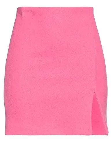 Pink Boiled wool Mini skirt