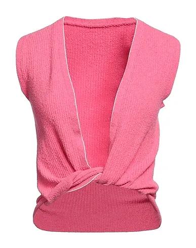 Pink Bouclé Sleeveless sweater