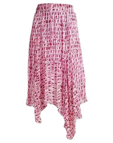 Pink Chiffon Midi skirt