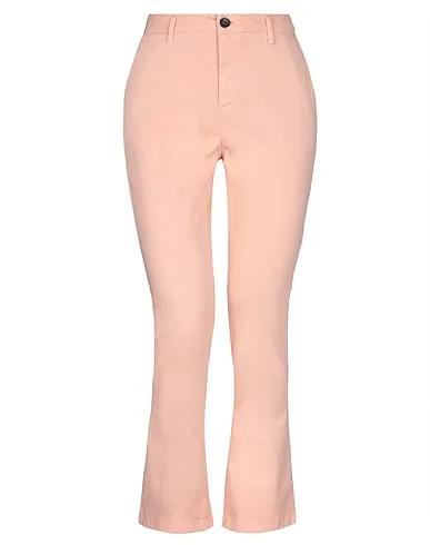 Pink Cotton twill Casual pants