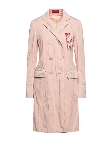 Pink Cotton twill Double breasted pea coat