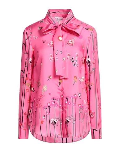 Pink Cotton twill Floral shirts & blouses