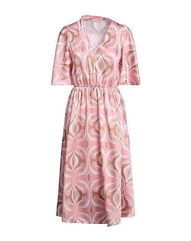 Pink Cotton twill Midi dress