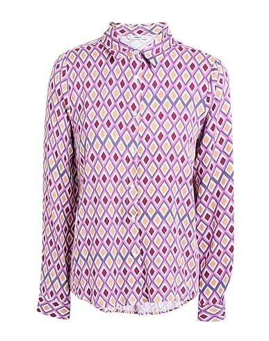 Pink Cotton twill Patterned shirts & blouses