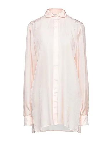 Pink Cotton twill Solid color shirts & blouses