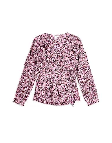 Pink Crêpe Blouse DITSY FLORAL FRILL BLOUSE
