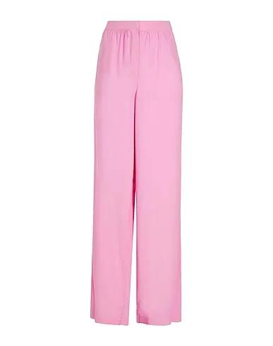 Pink Crêpe Casual pants PRINTED HIGH-WAIST TROUSERS