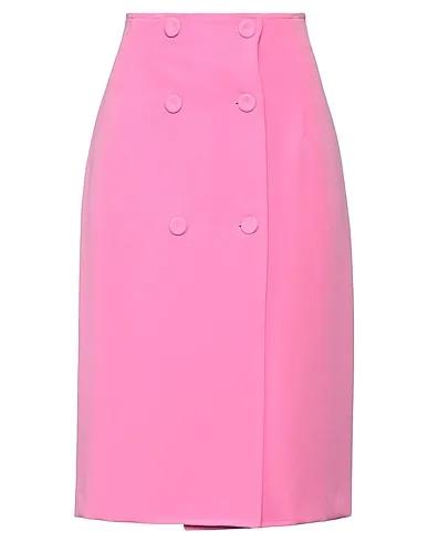 Pink Crêpe Midi skirt