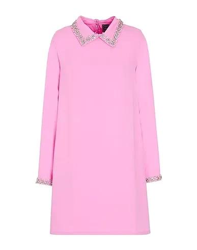 Pink Crêpe Short dress CRÊPE EMBELLISHED L/SLEEVE MINI DRESS