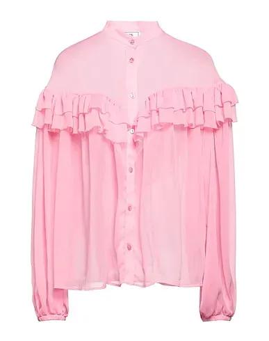 Pink Crêpe Solid color shirts & blouses