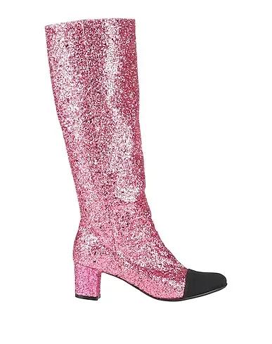 Pink Gabardine Boots