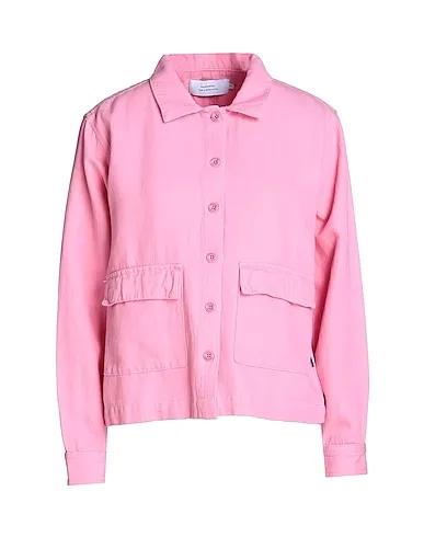 Pink Gabardine Solid color shirts & blouses