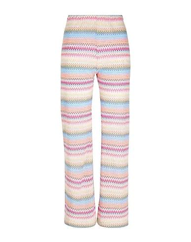 Pink Knitted Casual pants COTTON JACQUARD HIGH-WAIST PANTS