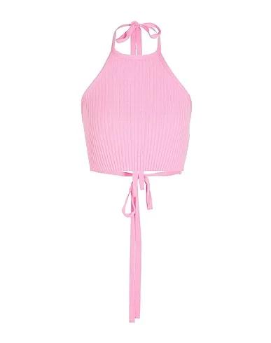 Pink Knitted Top KNITTED HALTER OPEN-BACK TOP
