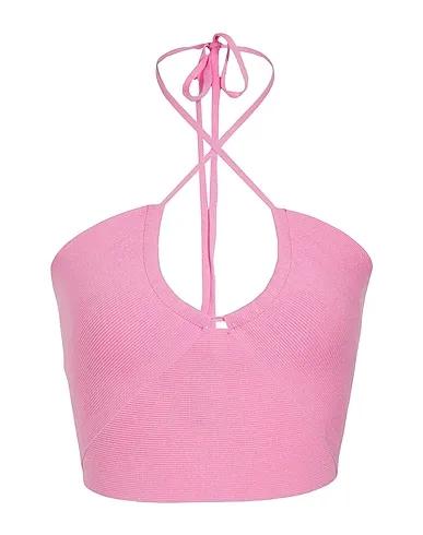 Pink Knitted Top VISCOSE BLEND TWIST STRAP KNIT TOP
