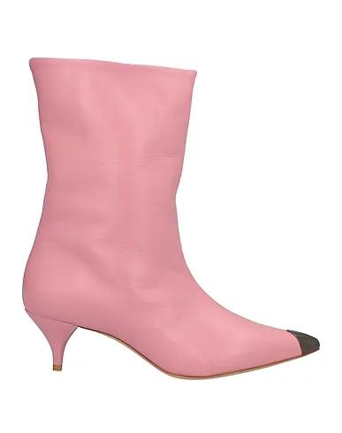 Pink Leather Ankle boot