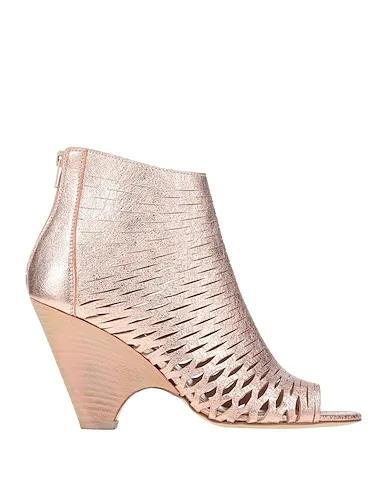Pink Leather Ankle boot
