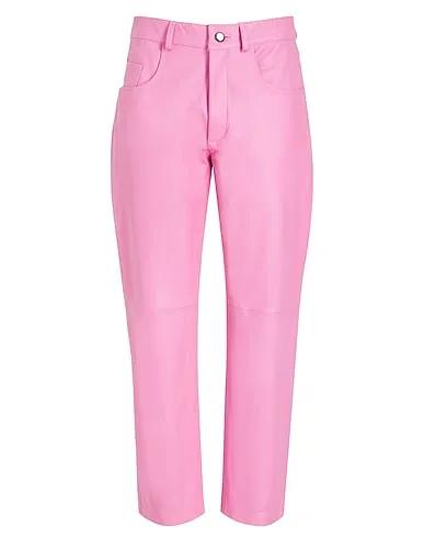 Pink Leather Casual pants LEATHER STRAIGHT LEG PANTS