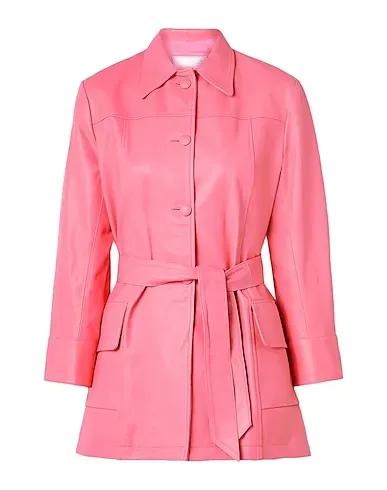 Pink Leather Full-length jacket