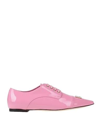 Pink Leather Laced shoes