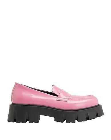 Pink Leather Loafers ABRADED LEATHER CHUNKY LOAFER
