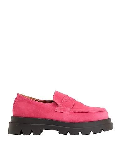 Pink Leather Loafers SPLIT LEATHER CHUNKY LOAFER
