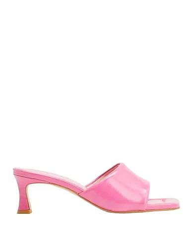 Pink Leather Sandals LEATHER MID-HEEL MULES
