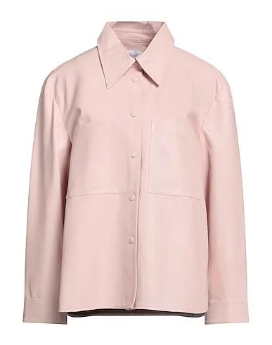 Pink Leather Solid color shirts & blouses