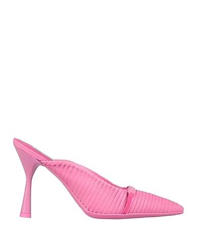 Pink Mules and clogs PANACHE HI PLEATED LTHR COURT
