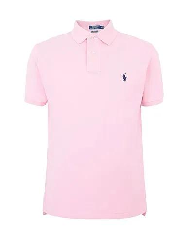 Pink Piqué Polo shirt SLIM FIT MESH POLO SHIRT