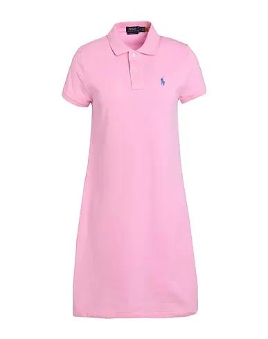 Pink Piqué Short dress COTTON MESH POLO DRESS
