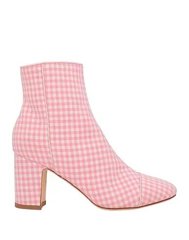 Pink Plain weave Ankle boot