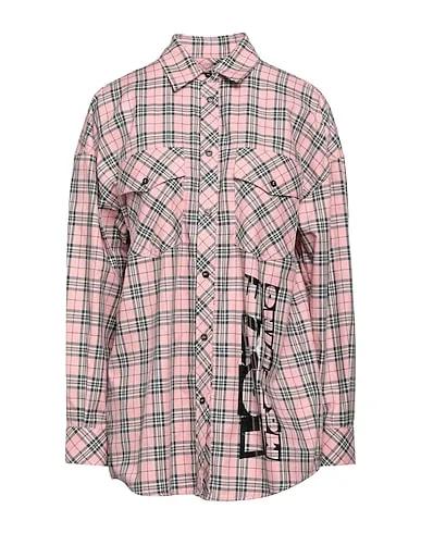 Pink Plain weave Checked shirt