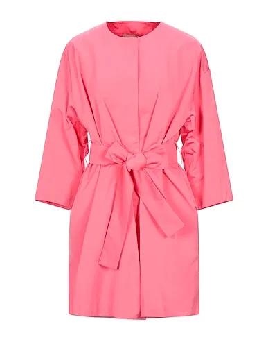 Pink Plain weave Full-length jacket