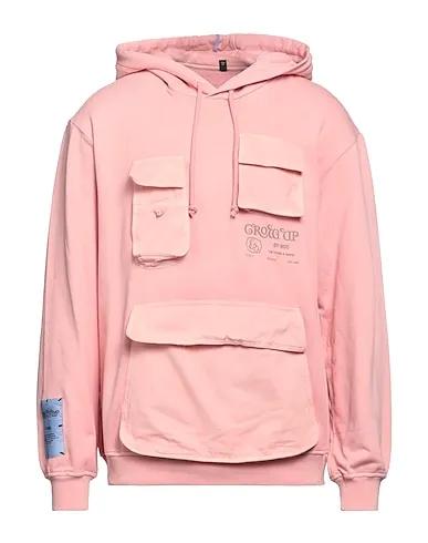 Pink Plain weave Hooded sweatshirt