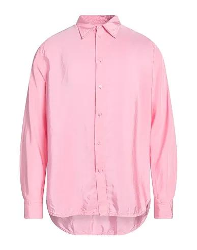 Pink Plain weave Solid color shirt