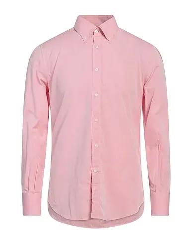 Pink Plain weave Solid color shirt