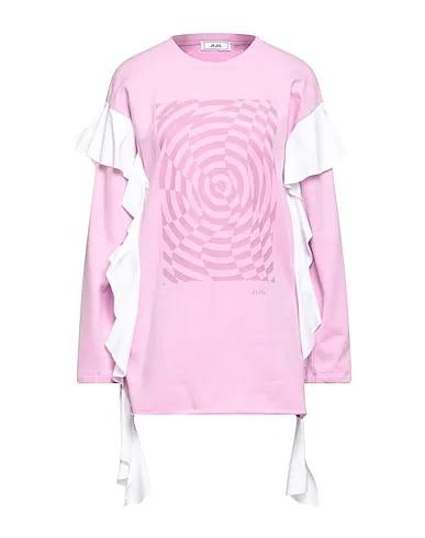 Pink Plain weave Sweatshirt