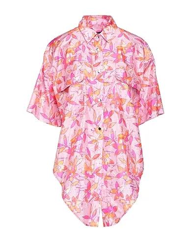 Pink Satin Floral shirts & blouses