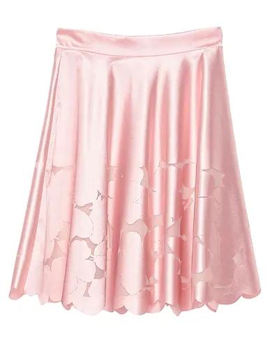 Pink Satin Midi skirt