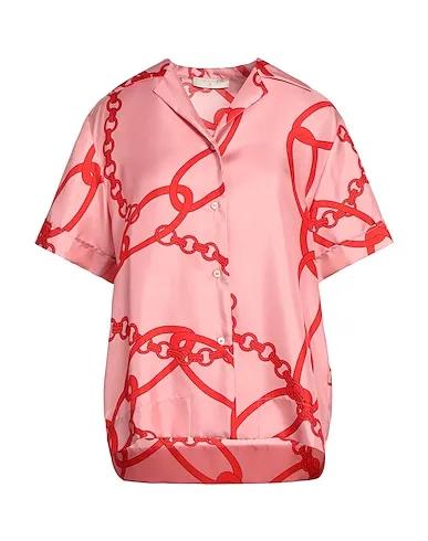 Pink Satin Patterned shirts & blouses