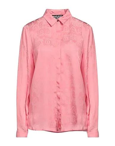 Pink Satin Solid color shirts & blouses
