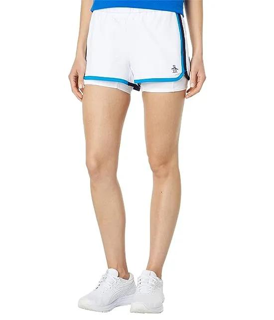 Piped Tennis Shorts w/ Inner Shorts 3"