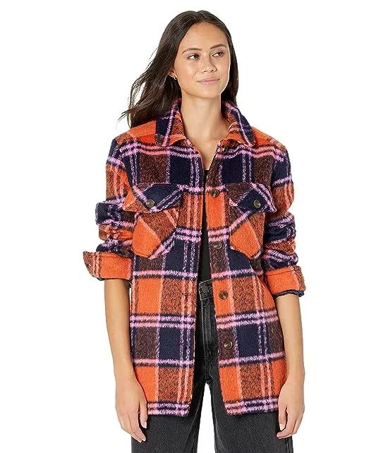 Plaid Shirt Jacket in Electric Love