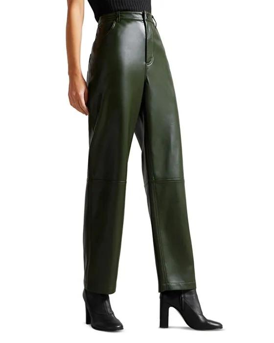 Plaider Panelled Straight Leg Faux Leather Pants