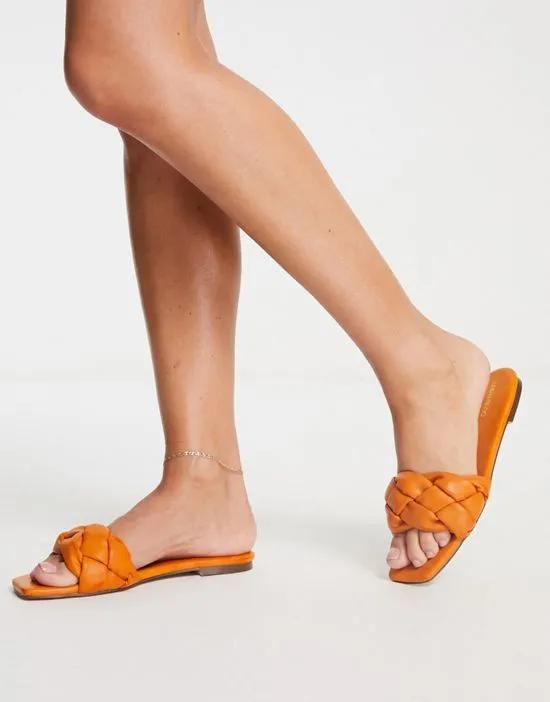 plait sandal in orange