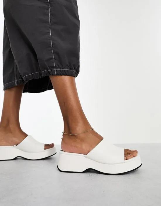 platform sandals in white